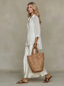 Flowy Chiffon Top & Satin Slip Dress Two-Piece Set