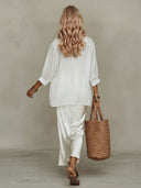 Flowy Chiffon Top & Satin Slip Dress Two-Piece Set