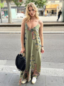 Tropical Giraffe Palm Tree Print Sleeveless High-Waist Jumpsuit