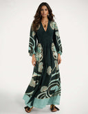 Unique Art Nouveau Style Fully Pleated Maxi Dress Cloth