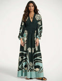 Unique Art Nouveau Style Fully Pleated Maxi Dress Cloth