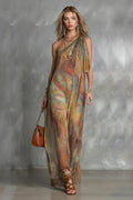 Printed Off-shoulder Maxi Dress
