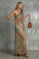 Printed Off-shoulder Maxi Dress
