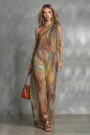 Printed Off-shoulder Maxi Dress