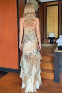 Leopard-printed Sling Maxi Dress