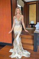 Leopard-printed Sling Maxi Dress
