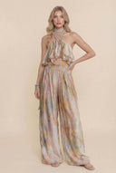 Printed Sling Top And Wide Leg Pants Set