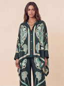 Elegant Abstract Print High-Waist Wide Leg Pants