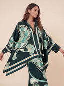 Elegant Abstract Print High-Waist Wide Leg Pants