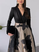 Elegant French Jacquard Midi Skirt Two-Piece Set