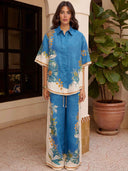 Casual Floral Print Elastic Wide-leg Pants
