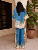 Casual Floral Print Elastic Wide-leg Pants
