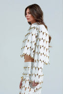 Exquisite Cut-Out Studded PU Maxi Skirt