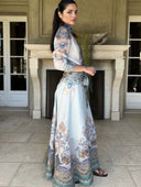 Retro Paisley Pattern Self-Tie Belt Long Skirt