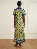 Casual Bohemian Style Bar Print Shirt Collar Ti Meani Dress