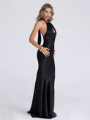 Sexy Halter Neck Keyhole Bodycon Maxi Dress