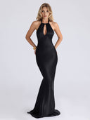 Sexy Halter Neck Keyhole Bodycon Maxi Dress