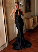 Sexy Halter Neck Keyhole Bodycon Maxi Dress