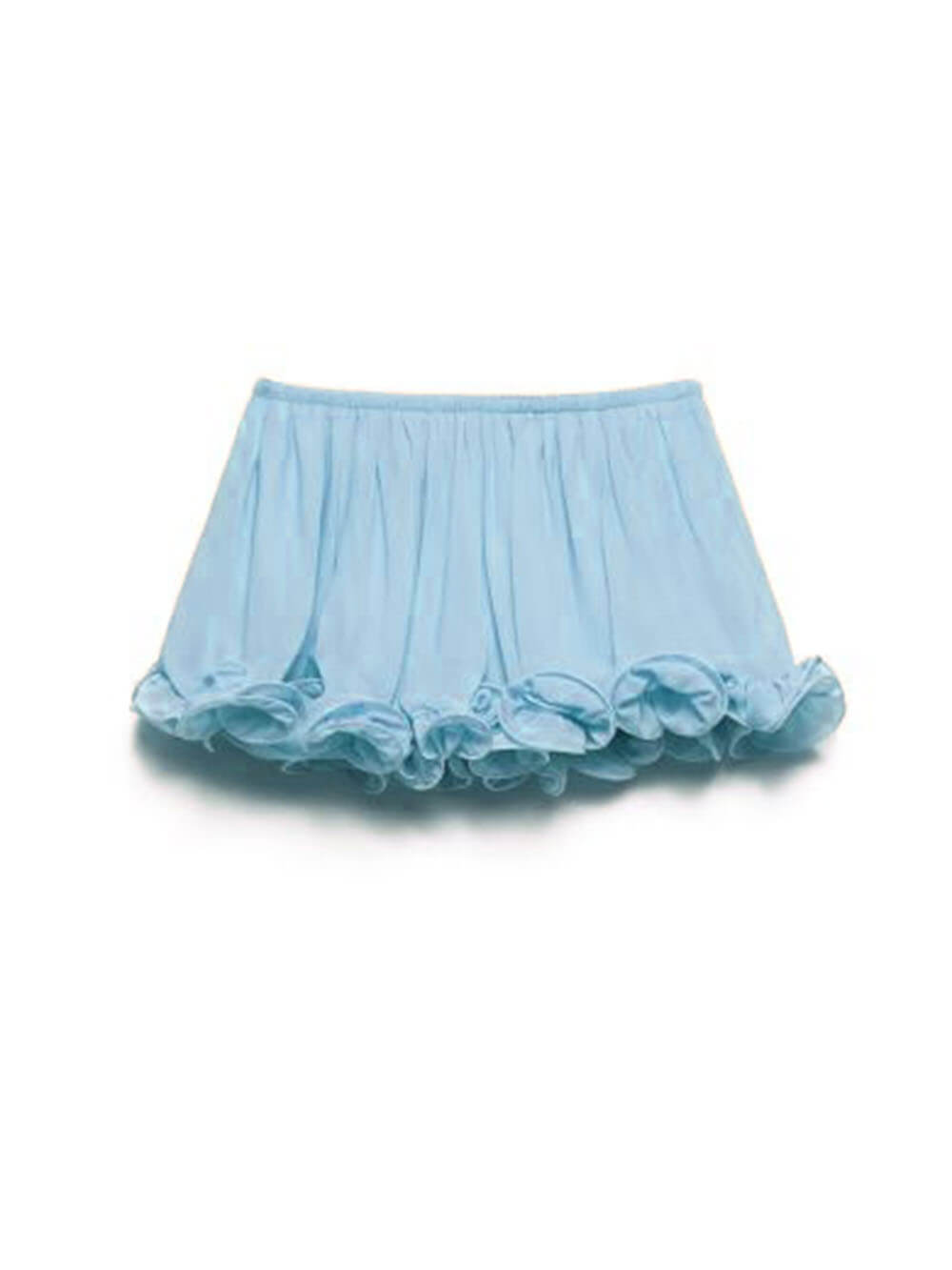 Delicate Romantic Drama Chiffon Wavy Ruffles Elastic Waist Loose Shorts