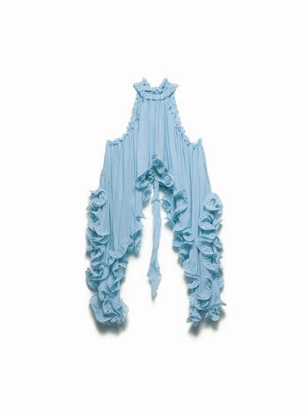 Delicate Romantic Drama Chiffon Wavy Ruffles Elastic Waist Loose Shorts