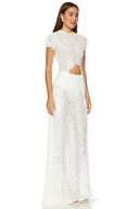 Lace Long-sleeved Top And Wide-leg Pants Set（Headscarf Not Included）