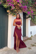 Side Slit Scarf Maxi Dress