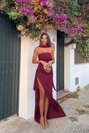 Side Slit Scarf Maxi Dress