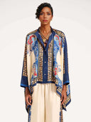 Elegant Bohemian Print Kimono Shirt Two-Piece Set