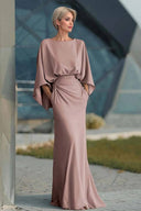 Boat Neck Backless Pleated Maxi Dress