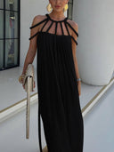 Draped Braids Cover Up Maxi Dress