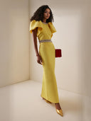 Beautiful Embellished Satin Maxi Skirt