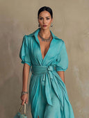 Casual Lace-trimmed Maxi Dress