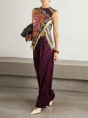 Unique Vintage Floral Print Tassel Tank Top