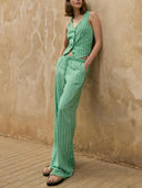 Striped Loose Wide-Leg Pants