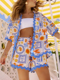 Vacation Ocean Fun Printed Loose Shirt