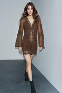 Exquisite Sequin Wavy Hemline Mini Dress