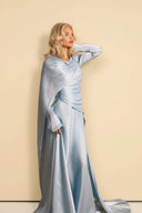 Pleated Ribbon Design Maxi Dress