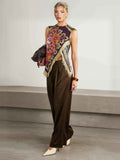 Unique Retro Floral Print Tassel Vest Two-Piece Set