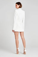 Exquisite White Double-Breasted Blazer Mini Dress