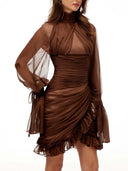 Elegant Pleated Tulle Mini Dress