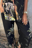 Unique Jungle Print Loose Button-Down Shirt