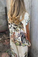 Unique Jungle Print Loose Button-Down Shirt