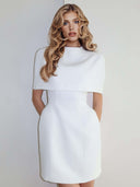 Elegant Cape-Layered Mini Dress