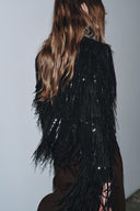 Fashion Sequined Tassel Elegant Midi Skirt