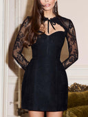 Elegant Lace Panel Sexy Mini Dress