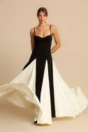 Elegance Panelled Tulle A-line Slip Maxi Dress