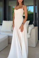 Elegance Panelled Tulle A-line Slip Maxi Dress