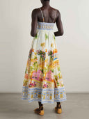 Unique Holiday Painted Print Sling Maxi Dress