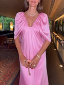 Distinctive U Neck Cape Design Maxi Dress