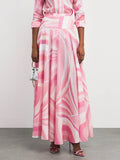 Exquisite Geometric Print Flared Skirt